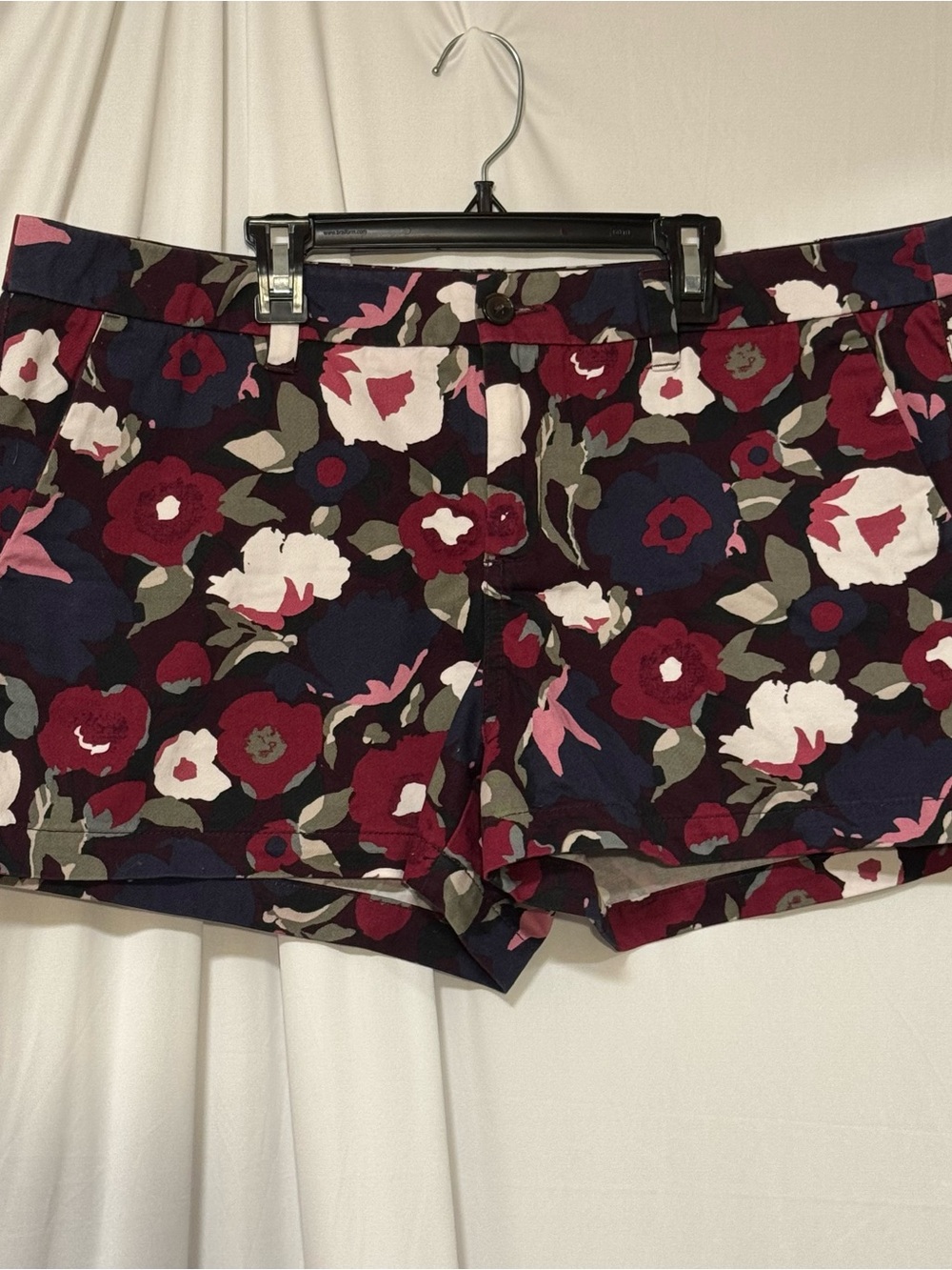 Merona Burgundy Floral burgundy Jean Shorts